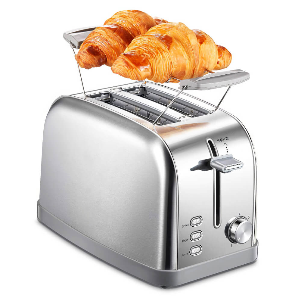 2 Slice Toaster Retro Bagel Toaster with 7 Bread Shade Settings 2 Extra Wide Slots