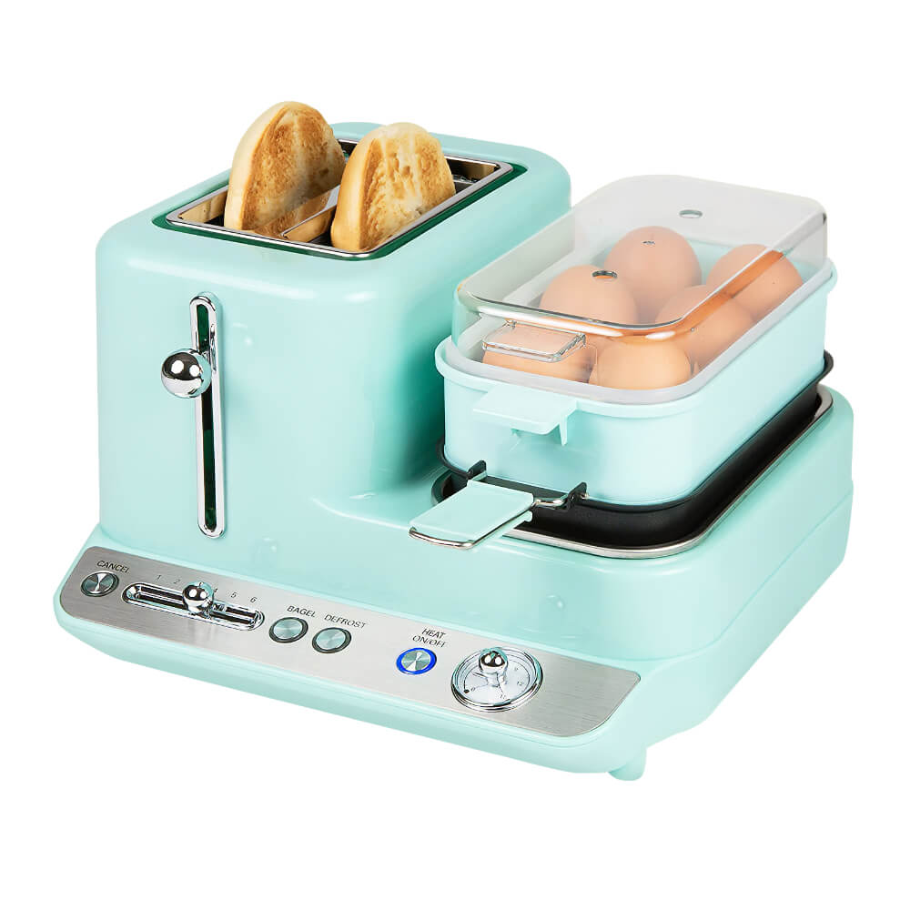 Retro 3 in 1 Breakfast Station 2 Wide Slot Toaster With Adjustable Toasting Control