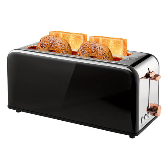 Toaster 4 Slice with Wide Slots 2 Long Slot Toaster 6 Browning Levels Removable Tray
