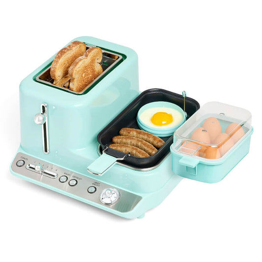 Retro 3 in 1 Breakfast Station 2 Wide Slot Toaster With Adjustable Toasting Control