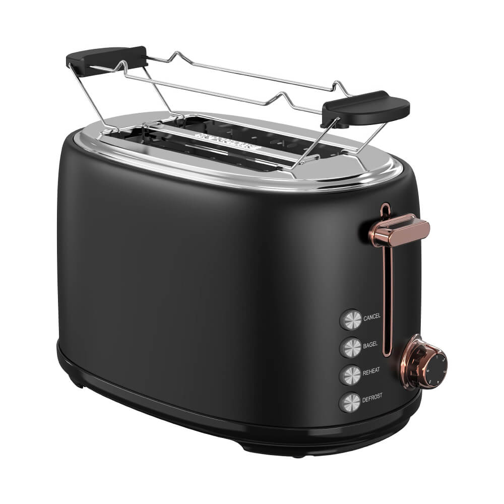 Toaster 2 Slice 1.5" Extra Wide Slots Stainless Steel Toaster with Warming Rack