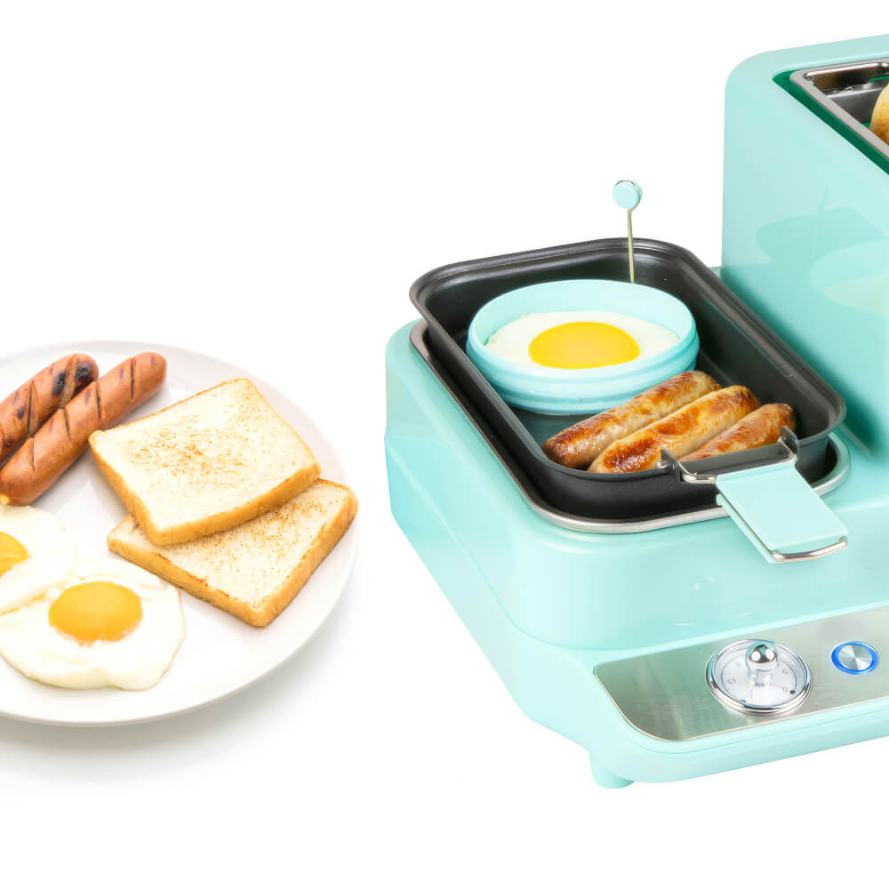 Retro 3 in 1 Breakfast Station 2 Wide Slot Toaster With Adjustable Toasting Control